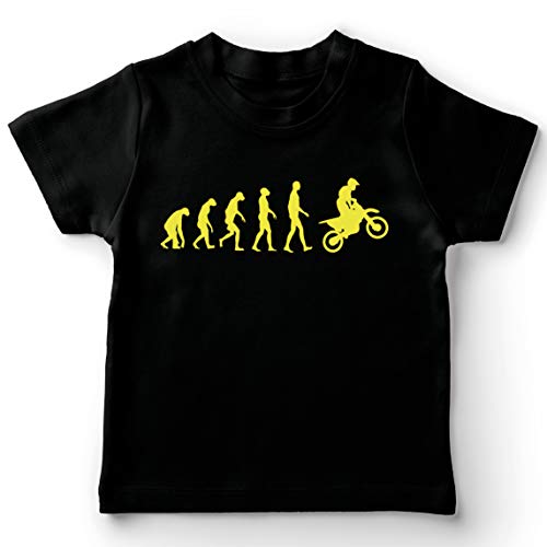 lepni.me Camiseta para Niño/Niña Evolución del Motocross Equipo de Moto Ropa de Carreras Todoterreno (9-11 Years Negro Amarillo)