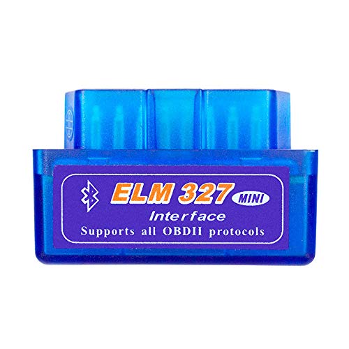 Lomire Mini ELM327 V2.1 Bluetooth OBD2 Herramienta de diagnóstico escáner Elm-327 OBDII Adaptador Auto Herramienta de diagnóstico del Coche Compatible con Android/Droid/Torque - Azul