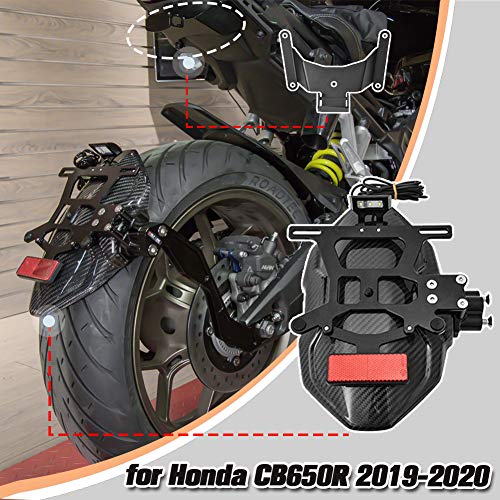 Lorababer guardabarros trasero para señal de giro, guardabarros, placa de matrícula, luz trasera, soporte para luz de giro para H-o-n-d-a CB650R CB 650R CB 650 R 2019 2020