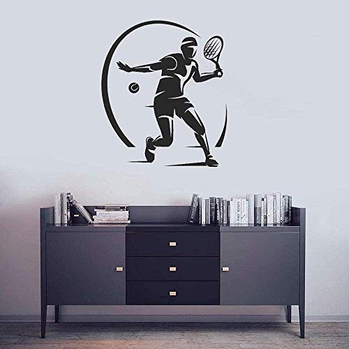 Pegatina de pared con diseño de jugador de tenis de moda, calcomanía deportiva de tenis, decoración de arte de pared para dormitorio en casa, 42X49 cm