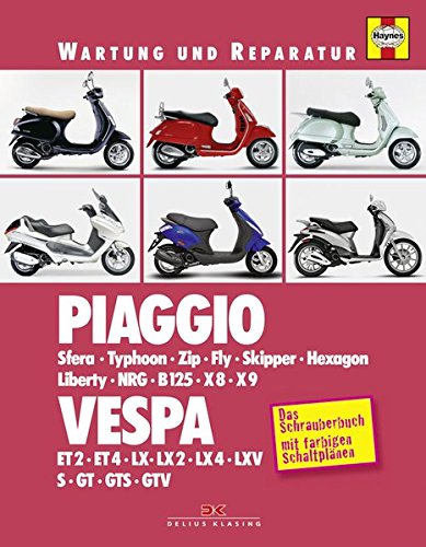 Piaggio / Vespa: Sfera, Typhoon, Zip, Fly, Skipper, Hexagon, Liberty, NRG, B125, X8, X9 / ET2, ET4, LX, GT