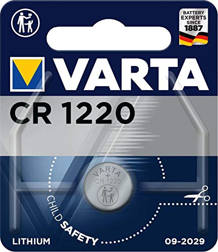 Pila de botón de litio de 3V VARTA Electronics CR1220, pilas de botón en un blíster original de 1 unidad