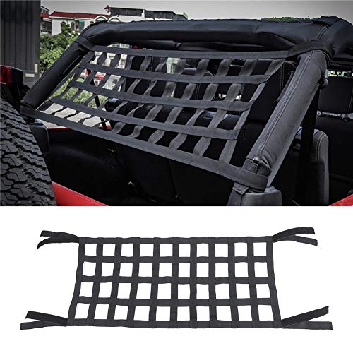 Red de carga para Jeep, hamacas cama, red de carga, jaula de almacenamiento de techo de coche, hamaca de coche, soporte de cama para Jeep Wrangler JK 2007-2018 (negro)