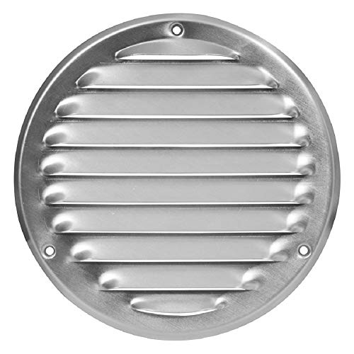 Rejilla de ventilación redonda de 100 mm, de aluminio, con protección contra insectos, rejilla de entrada de aire