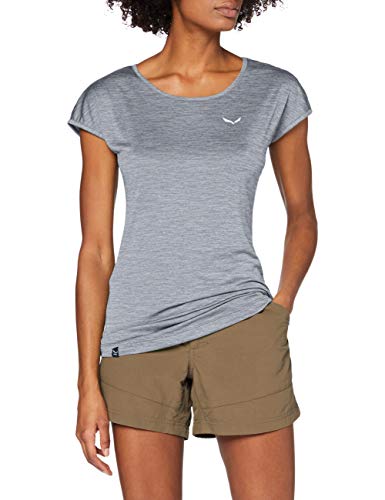 SALEWA Puez Melange Dry W S/S tee Camiseta, Mujer, Gris, 42/36