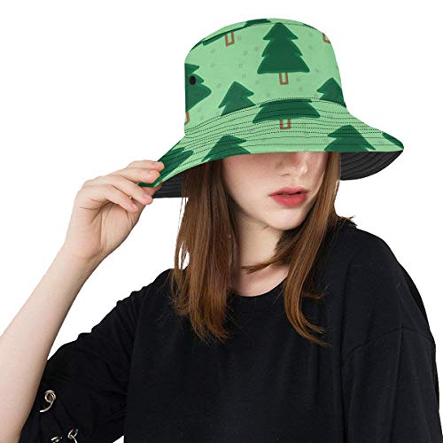 Sombrero de Sol Empacable para Mujer Árbol Verde en Primavera Verano Unisex Pesca Sun Top Bucket Sombreros para Adolescentes Mujeres Sombrero de Pescador Deporte al Aire Libre Sombrero de pl