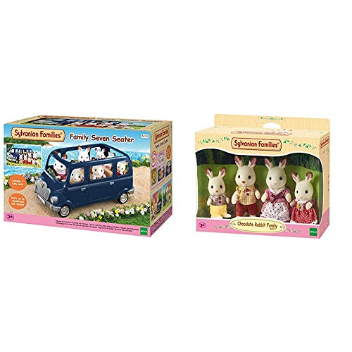 SYLVANIAN FAMILIES Family Seven Seater Mini Muñecas Y Accesorios, (Epoch para Imaginar 5274) + Familia de Conejos