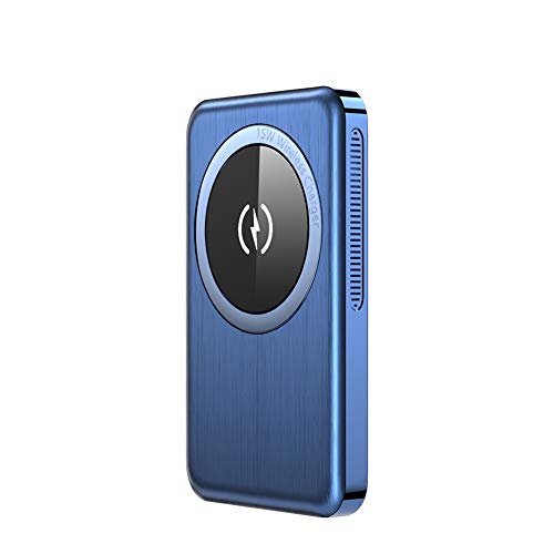 TIZJ Banco De Energía Inalámbrico Magnético 10000mAh Batería Externa Universal Teléfono Móvil PD 20W 15W con Imán Magnético Inalámbrico para iPhone 12 MAX / 12 Mini Directamente (Color : Blue)
