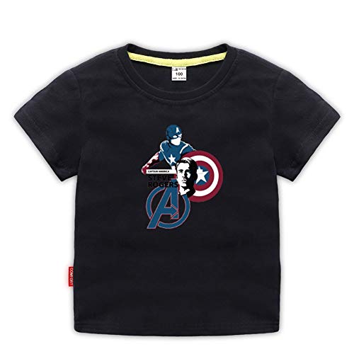Towel Rings Escudo del Capitán América Kid's T-Shirt, ​Camisetas Manga Corta Niños Algodón Blusa Tops Bebé Verano 3-12 Años,Camiseta De Manga Corta para Niño