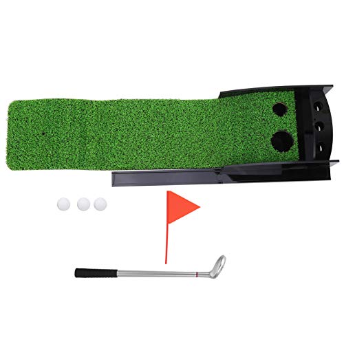 VGEBY Kit de Putting Green de Golf de Escritorio Equipo de práctica de Juego de Golf Mini Alfombra de Entrenamiento de práctica de Regalo de Oficina portátil con 1 bolígrafo Putter