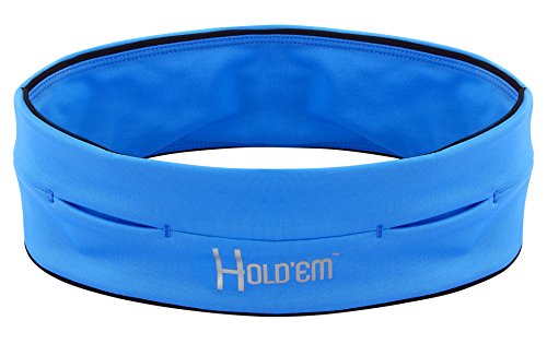 World Best Premium Hold’Em Running Belt for Men, Women, Youth, Unique Pockets to Hold All iPhone, iPod, Wallet, Keys, etc. Endure a Lifetime Use for Hikers, or Any Other Type of Exercising!-BLU L