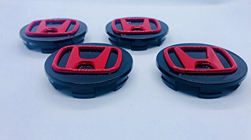 x4 Honda 70 mm aleación Rueda Badge Negro Rojo Emblema Logo Mediados Hub – Tapas Accord CR-V Civic Jazz Legend y Otros Modelos 0 W17 de Sea de 6 m00 de B