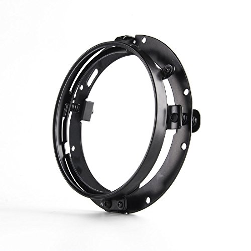 7 "pulgadas ronda LED proyector faro Trim Ring Soporte de montaje para Harley Davidso n Faro/Street Glide(Negro)
