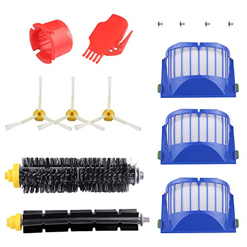 ARyee Kit de repuesto de cepillo de filtro compatible con aspiradora iRobot Roomba 600 620 630 650 660 Series