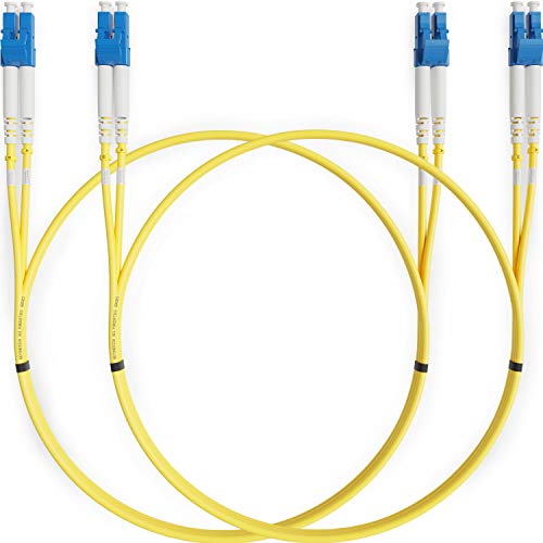 Cable de Fibra Óptica LC a LC 1M Monomodo Duplex (2 Pack) - UPC/UPC - 9/125um OS1 (LSZH) - Latiguillo Doble Fibra Óptica - Beyondtech PureOptics Cable Series
