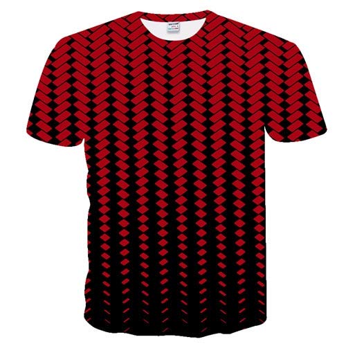 Camiseta Hombre Camiseta Casual Manga Corta Moda Divertido Impreso 3D Camiseta Hombre/Mujer Camisetas Rojo Negro Camiseta Europeansizexl Yh-201