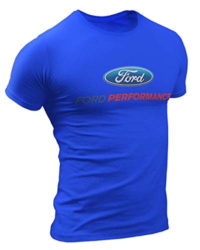 Camiseta para hombre con diseño del equipo de carreras oficial de Ford Performance. azul cobalto XXL