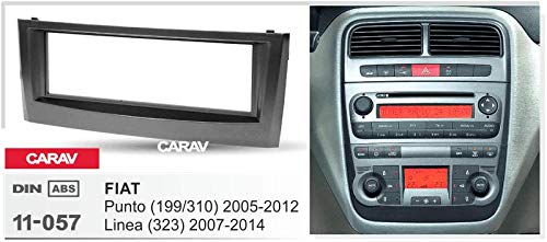 CARAV 11-057 1-DIN Marco de plástico para Radio para FIAT Punto (199/310) 2005-2014, Linea (323) 2007-2011