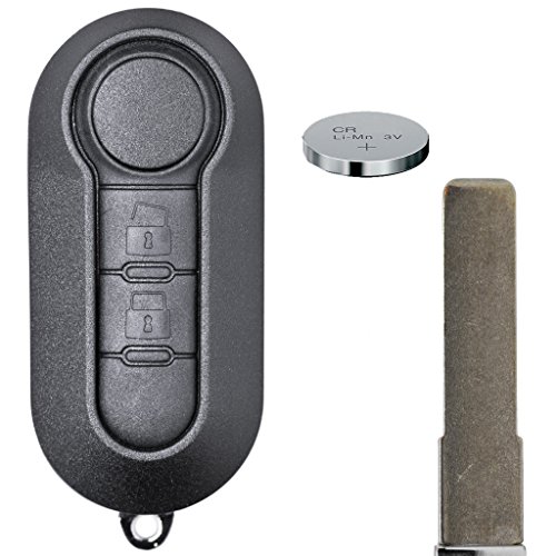 Carcasa plegable para llave de coche con mando a distancia de 2 botones y batería a partir de 2006 para FIAT/Iveco