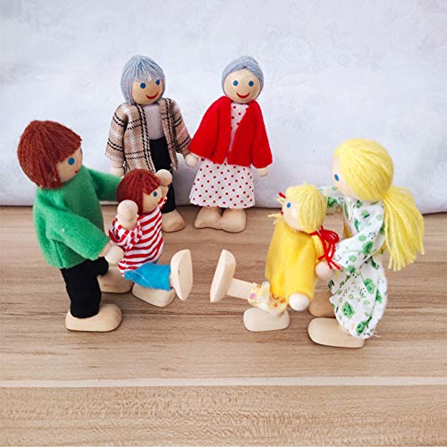 Casa de muñecas Juego Familiar de muñecas,Mini Figuras de Personas Juego de muñecas,Juego de la Familia de muñecas Set ,Regalo o Familia Urbana de muñecas de Madera,Juguetes preescolares para niños