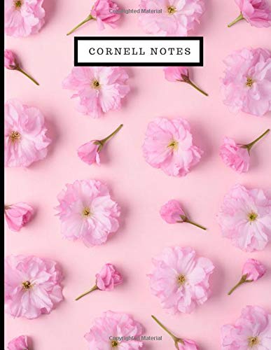 Cornell Notes Notebook | Large 8.5"x11"| 100 Pages| College ruled| lined Cornell Note-Taking System Paper For High School College University Students: Pink Bud Floral Flowers Cover