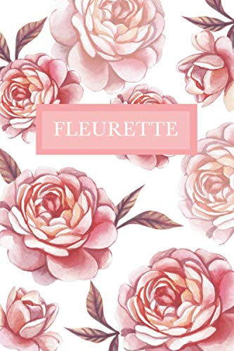 Fleurette: Personalized Notebook with Flowers and Custom Name – Floral Cover with Pink Peonies. College Ruled (Narrow Lined) Journal for Women and Girls