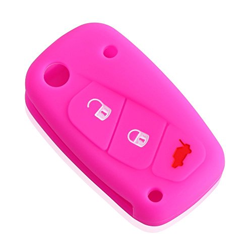Funda de silicona Tiduer para llave de coche Fiat Panda, Stilo, Punto, Doblo, Grande, Bravo, 500, minibús Ducato, color rosa