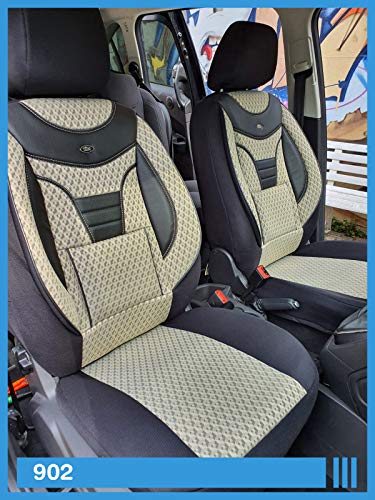 Fundas de asiento compatibles con Ford Ka conductor y copiloto a partir de año de fabricación 2008 – 2016. Número de color: 902.