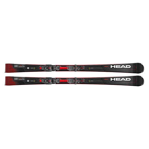 HEAD E-Rally - Esquís de grafeno unisex con fijaciones PRD 12 GW, color negro y rojo, 170