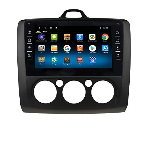 hizpo Autoradio Bluetooth Manos Libres Compatible con Ford Focus Exi MT 2 3 Mk2/Mk3 2004-2011 GPS Control Volante WiFi 4G Cámara Trasera Dab DVR Enlace de Duplicación /FM Radio/USB/OBD2 Negro