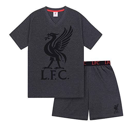 Liverpool FC - Pijama Corto para Hombre - Producto Oficial - Gris - XL