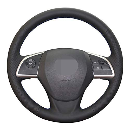 MioeDI Black Leather DIY Car Steering Wheel Covers,For Mitsubishi Outlander 2013 2014 ASX L200 2015 2016 Mirage 2014