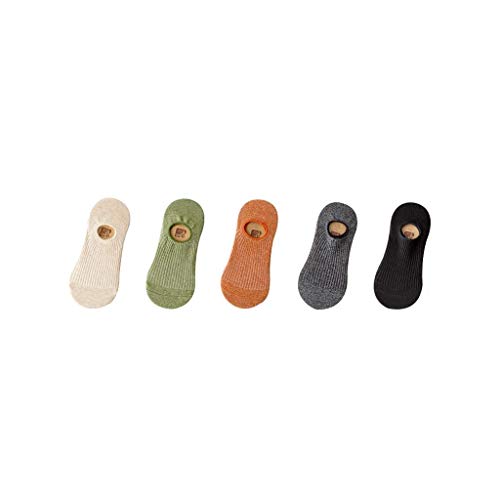 Miwaimao Cómodo Cinco pares de calcetines de silicona antideslizantes para hombre, tubo corto, sección delgada, desodorante, absorción de sudor (color, F), K