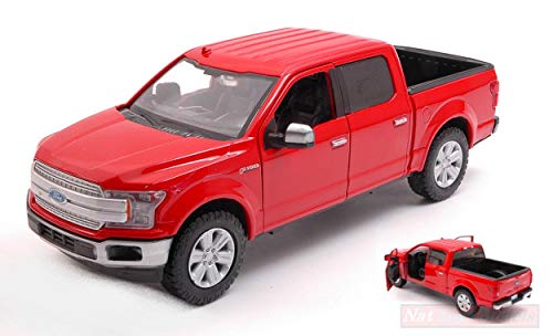 Motormax Model Compatible con Ford F-150 Lariat Crew Cab 2019 Red 1:27 DIECAST MTM79363R