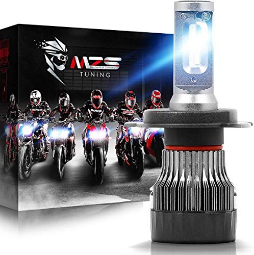 MZS Mini bombillas H4 LED para moto, 10000 lm, 60 W, 6500 K, faros de haz de luz y de cruce, kit de repuesto para bombillas halógenas de xenón blancas (1 unidad)