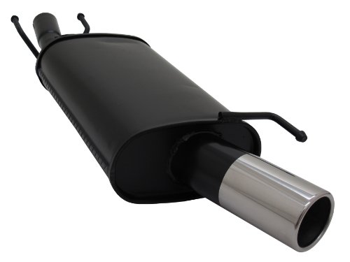 Novus sports exhaust silencer with stainless steel tip for Ford Fiesta Type JAS/JBS Engine type 1,2 16V / 1,3 / 1,4 16V / 1,8D / 1,8 TD Bj. 1996 - 2001 (bumper cut required) Exhaust type 1 x 76 mm P/N A5301E76