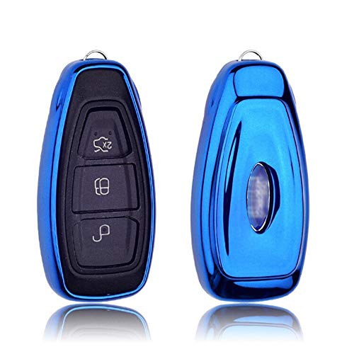 ontto - Funda para llave de coche inteligente para Ford Mondeo Focus 3 MK3 ST Kuga Fiesta Escape Ecosport Titanium Blue