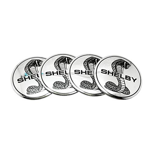 Pegatinas del centro del centro del centro de la rueda del coche 56.5mm Shelby Logo Sticker Logo Aluminio Emblema Insignia para Ford F150 Mondeo Kuga EcoSport Mustang V6 Escape Auto Styling Decor tapa