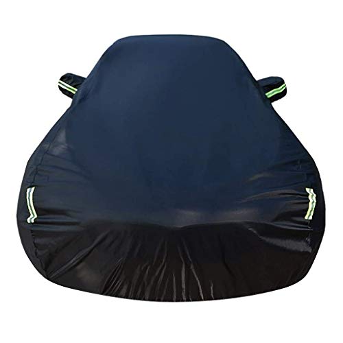 QDDP Funda para Coche Impermeable Compatible con FIAT 500C Cabrio, Transpirable Cubierta de Coche Exterior Resistente al Polvo Cubierta de Automóvil (Color : Black-Cotton, Size : Pop)
