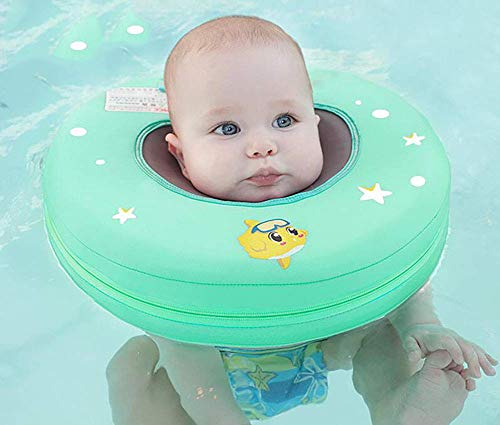 R&P Anillo la Natación del Cuello Bebé,No Necesita Inflable Anillo de flotabilidad Ajustable Mantenga a su bebé Seguro Adecuado para Lactantes de 7 a 12 kg,Blue