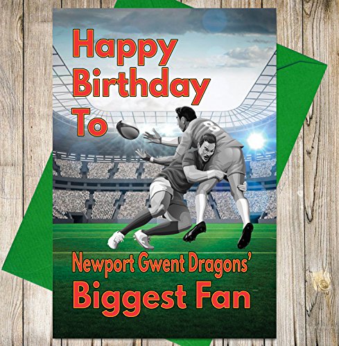 Tarjeta de cumpleaños de Rugby – Newport Gwent Dragons Biggest ventilador