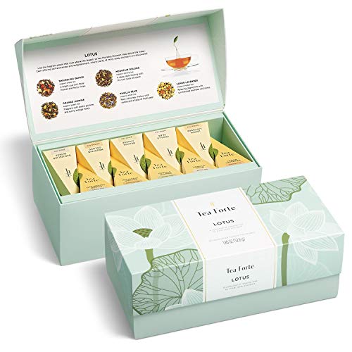 Tea Forte Lotus Bio | Assortimento de Té y Infusion | 20 filtros pyramides by Tea Forté