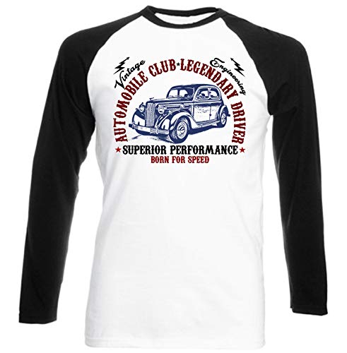 Teesandengines Ford Pilot 1947 Automobile Club Camiseta de Mangas Negra largas T-Shirt Size Xlarge