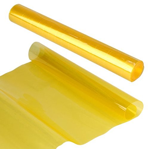 WINOMO Luz Antiniebla del Coche de la Película de Luz Antiniebla Tinte 30 * 120 cm Impermeable (Amarillo)