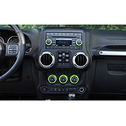 WXQYR 5 unids/Set Interior del Coche, Interruptor de Aire Acondicionado, Perilla de botón de CD para Jeep Wrangler JK JKU 2011-2017 Compass 2010-2016 Patriot 2011-2016
