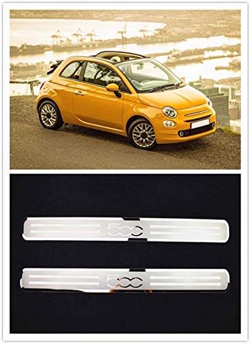 YGAODWQ - Protector de umbral de puerta de acero para Fiat 500 500C, 2 unidades