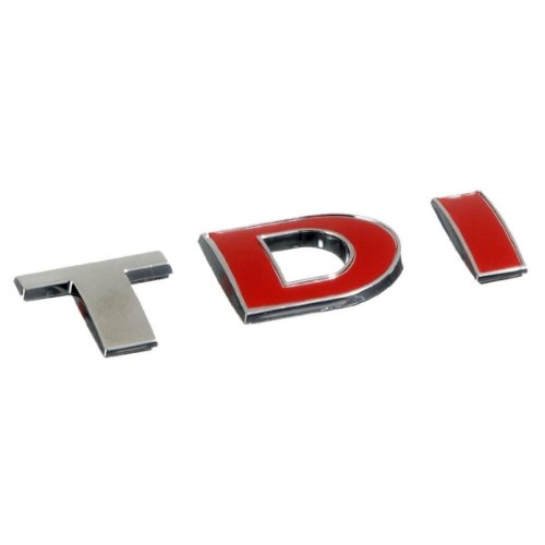 3D07228 - Rojo Emblema cromado 3D etiqueta insignia logotipo decorativo coche (3M autoadhesivo) TDI