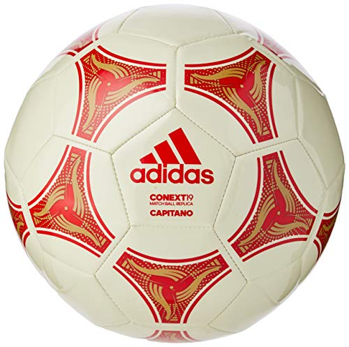 Adidas Conext 19 Capitano Ball Balón de Fútbol, Unisex, Blanco (Raw White/Active Red/Raw Sand), 5