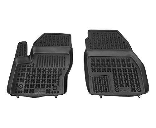 Alfombrillas de Goma Compatible con Ford Transit Connect II - Delanteras (Desde 2013) + Limpiador de Plasticos (Regalo) | Accesorios Coche Alfombrilla Suelo