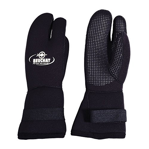 BEUCHAT - Gloves 3 Fingers 7 mm, Color Negro, Talla M